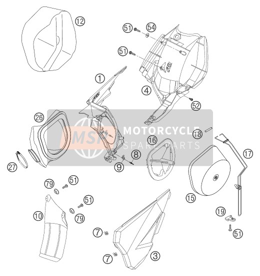 KTM 250 EXC RACING Australia 2005 Luftfilter für ein 2005 KTM 250 EXC RACING Australia