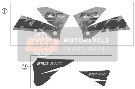 KTM 250 EXC RACING Europe 2006 Decal for a 2006 KTM 250 EXC RACING Europe