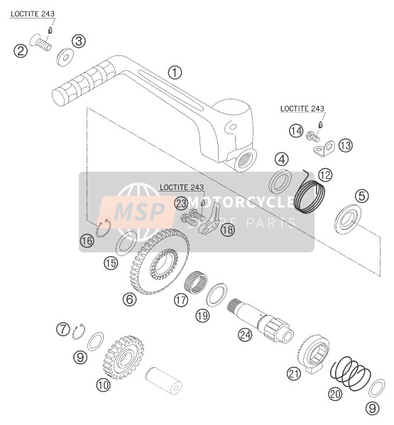 KTM 250 EXC RACING Europe 2006 Kick Starter para un 2006 KTM 250 EXC RACING Europe