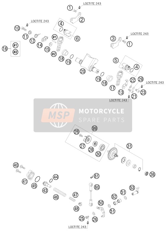 KTM 250 EXC SIX-DAYS Europe 2010 Uitlaatcontrole voor een 2010 KTM 250 EXC SIX-DAYS Europe