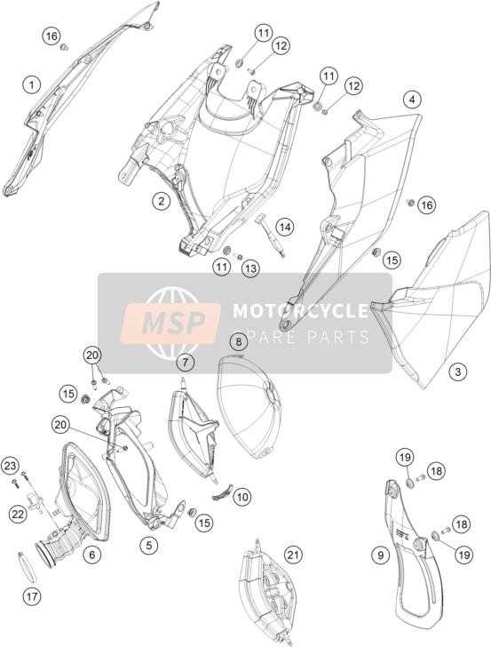 7900600300068A, Airboxcover Links, KTM, 0