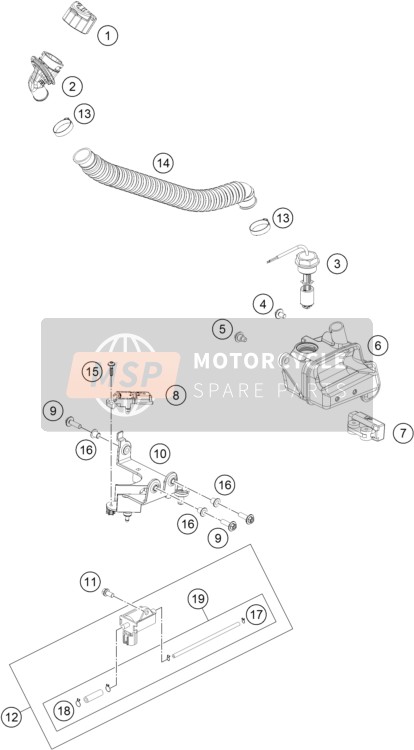 KTM 250 EXC TPI Europe 2018 Sistema de lubricación para un 2018 KTM 250 EXC TPI Europe