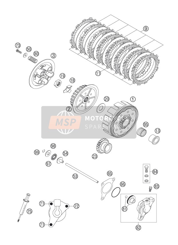 KTM 250 SX-F Europe 2006 Embrayage pour un 2006 KTM 250 SX-F Europe