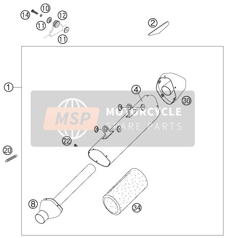 77005007200, Auspuffkrümmer 250 SX-F, KTM, 0