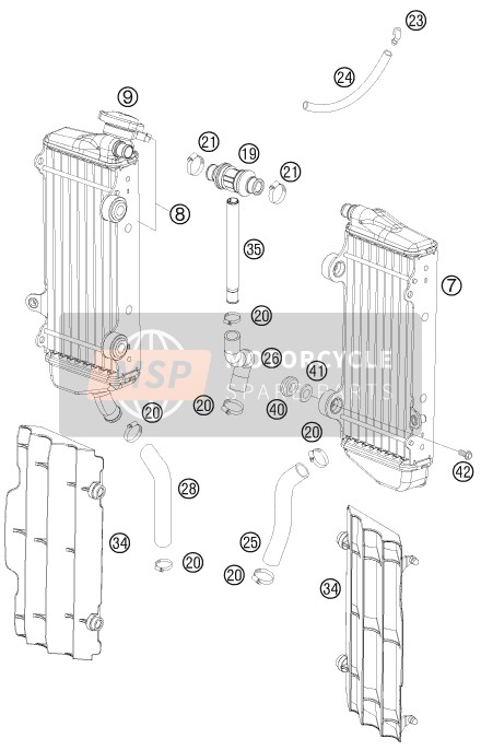 KTM 250 SX-F USA 2009 Cooling System for a 2009 KTM 250 SX-F USA