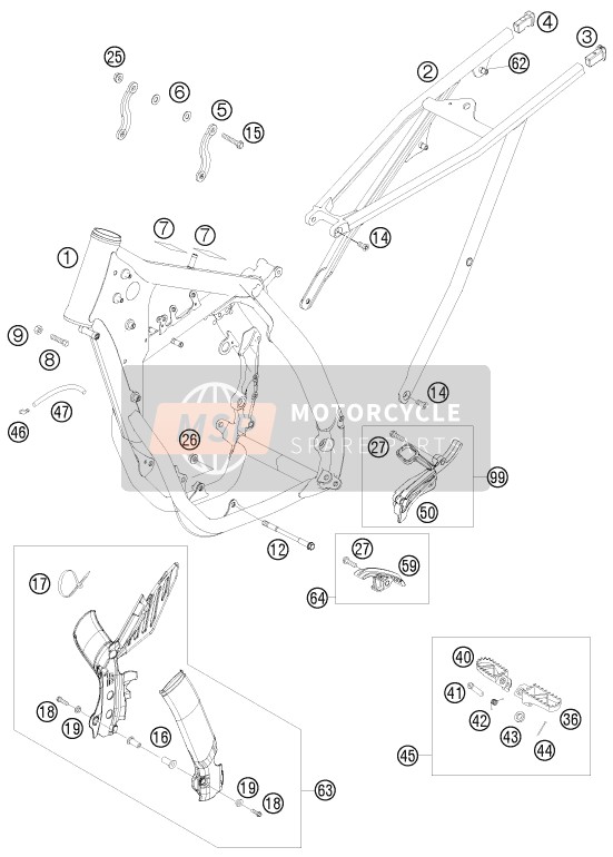 KTM 250 SX-F USA 2009 Rahmen für ein 2009 KTM 250 SX-F USA