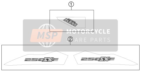 KTM 250 SX-F USA 2011 Aufkleber für ein 2011 KTM 250 SX-F USA
