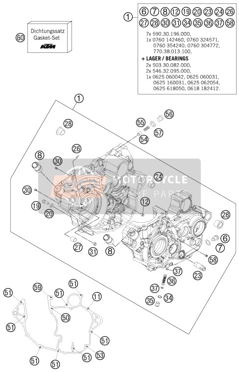 KTM 250 SX-F USA 2011 MOTORGEHÄUSE für ein 2011 KTM 250 SX-F USA