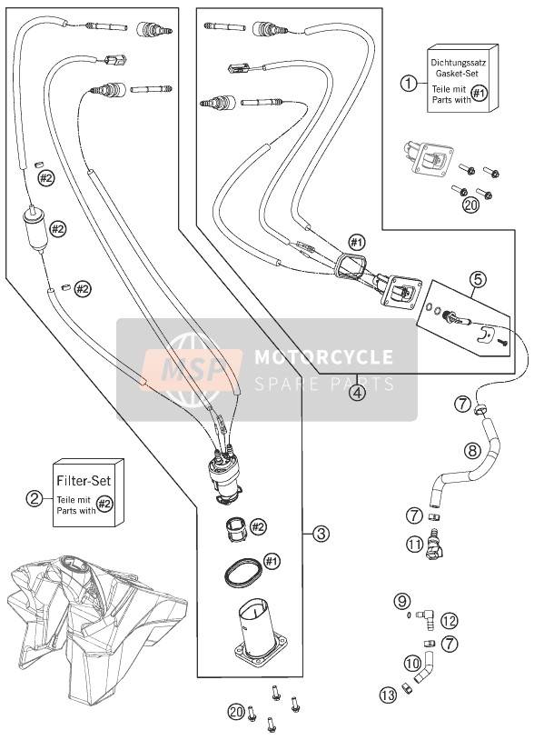 KTM 250 SX-F USA 2011 Fuel Pump for a 2011 KTM 250 SX-F USA