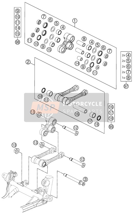 KTM 250 SX-F USA 2012 Pro Lever Linking for a 2012 KTM 250 SX-F USA