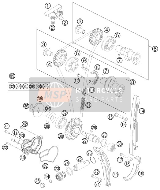 KTM 250 SX-F USA 2012 Timing Drive for a 2012 KTM 250 SX-F USA