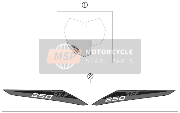 KTM 250 SX-F USA 2013 Decal for a 2013 KTM 250 SX-F USA