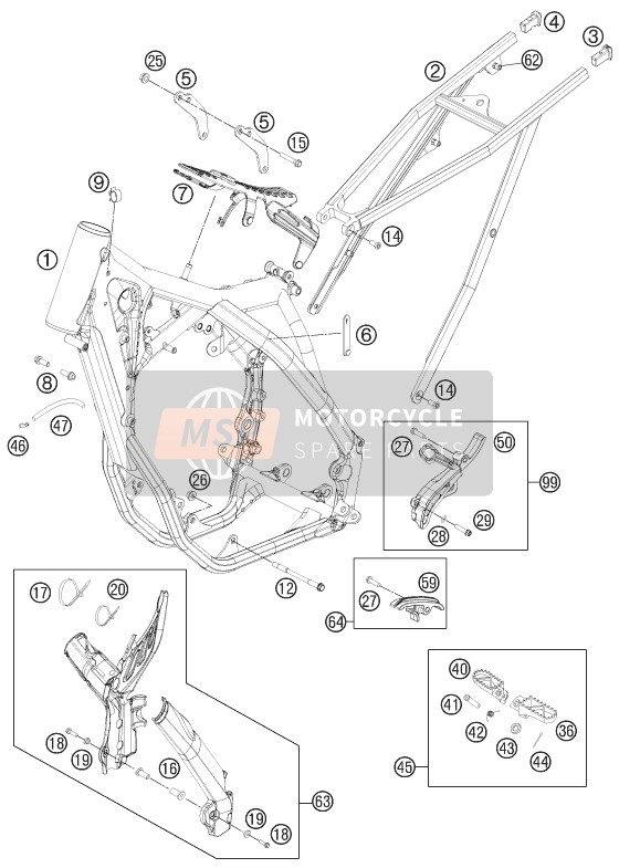 KTM 250 SX-F USA 2013 Frame for a 2013 KTM 250 SX-F USA