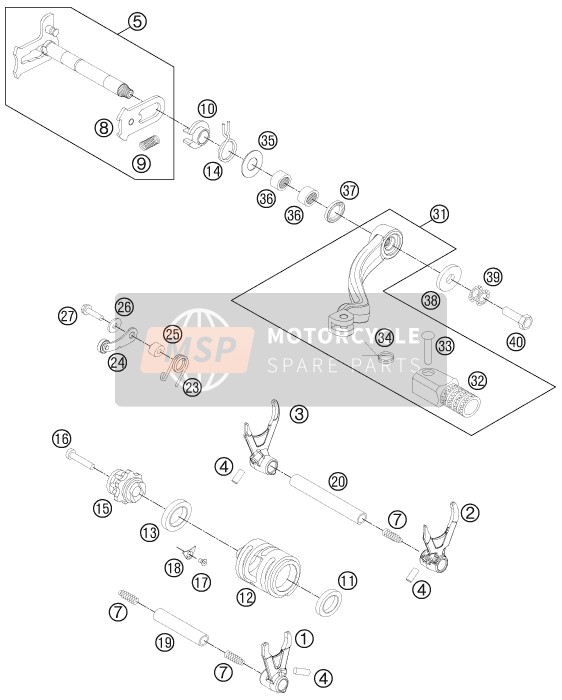 77734012033, Shift Roller Cpl., KTM, 0