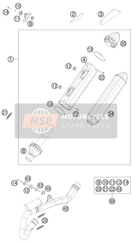 KTM 250 SX-F USA 2015 Système d'échappement pour un 2015 KTM 250 SX-F USA