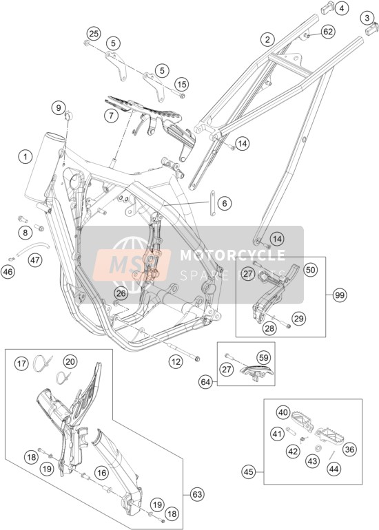 KTM 250 SX-F Europe 2015 Frame for a 2015 KTM 250 SX-F Europe