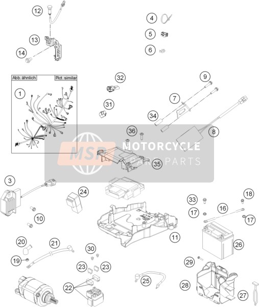 KTM 250 SX-F Europe 2015 Wiring Harness for a 2015 KTM 250 SX-F Europe
