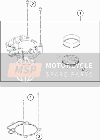 KTM 250 SX-F Europe 2016 Cylinder for a 2016 KTM 250 SX-F Europe