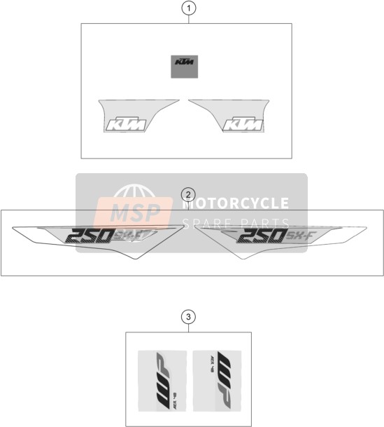 KTM 250 SX-F Europe 2016 Decal for a 2016 KTM 250 SX-F Europe
