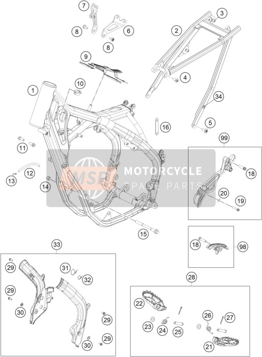 KTM 250 SX-F USA 2016 Frame for a 2016 KTM 250 SX-F USA