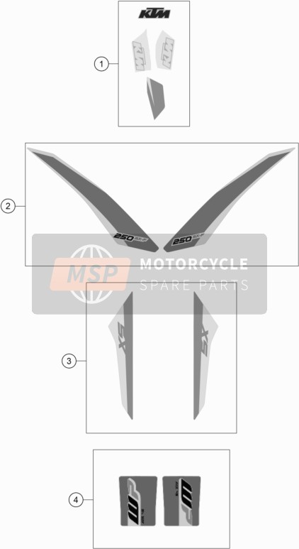 KTM 250 SX-F Europe 2017 Decal for a 2017 KTM 250 SX-F Europe