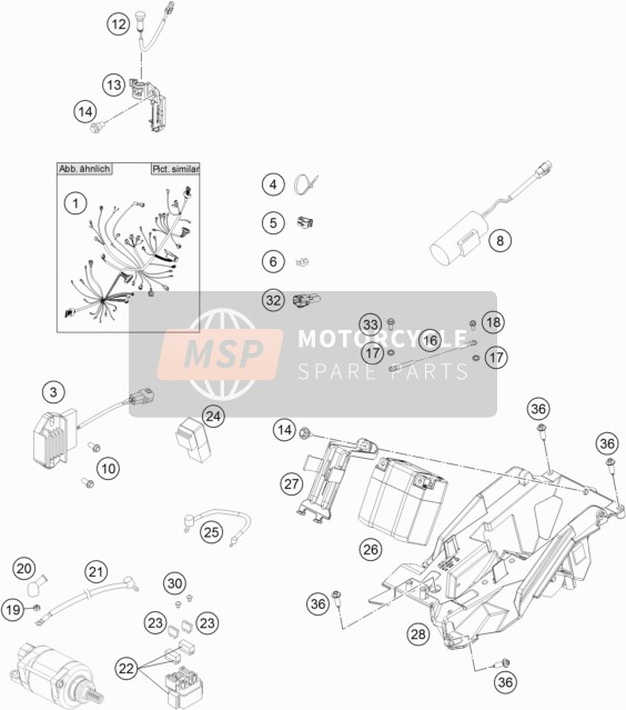 KTM 250 SX-F Europe 2017 Arnés de cableado para un 2017 KTM 250 SX-F Europe