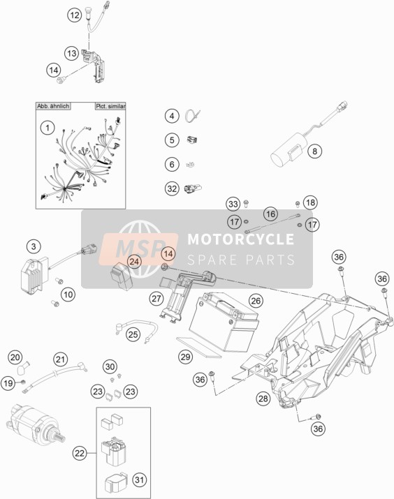 KTM 250 SX-F Europe 2018 Wiring Harness for a 2018 KTM 250 SX-F Europe