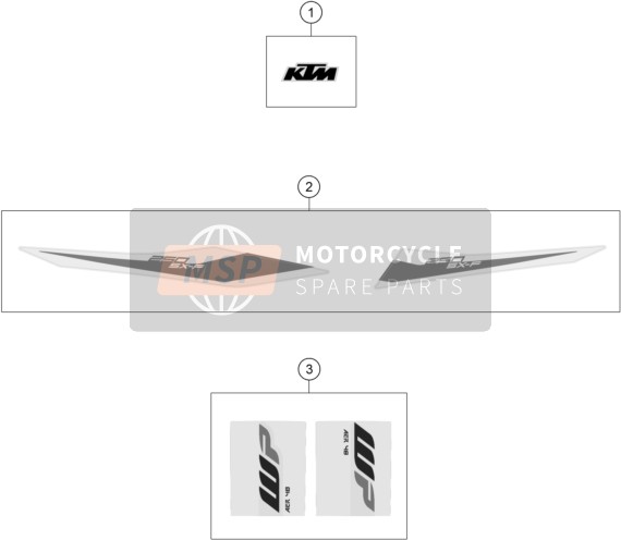KTM 250 SX-F Europe 2019 Sticker voor een 2019 KTM 250 SX-F Europe