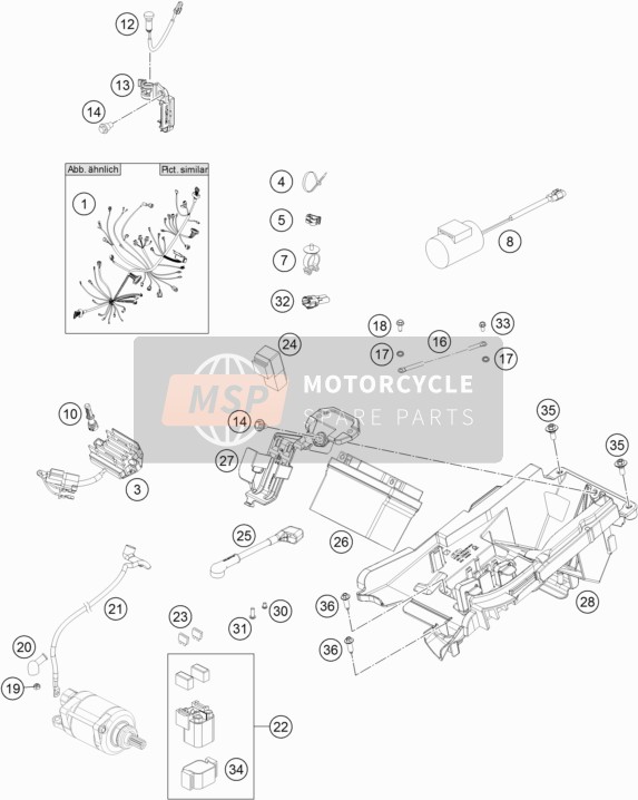 KTM 250 SX-F Europe 2019 Cablaggio elettrico per un 2019 KTM 250 SX-F Europe