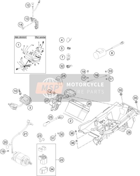 KTM 250 SX-F USA 2020 Wiring Harness for a 2020 KTM 250 SX-F USA