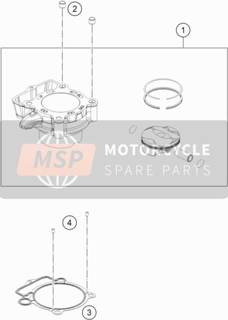 KTM 250 SX-F FACTORY EDITION USA 2016 Cilinder voor een 2016 KTM 250 SX-F FACTORY EDITION USA