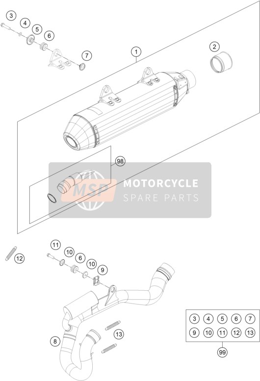 50305116000, Ten.Spring L=75mm Ey.Moveable, KTM, 0