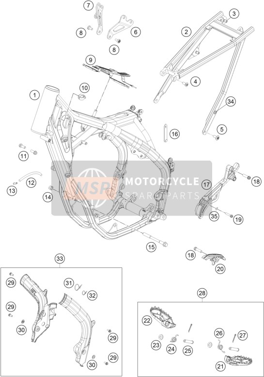 KTM 250 SX-F FACTORY EDITION USA 2016 Frame voor een 2016 KTM 250 SX-F FACTORY EDITION USA