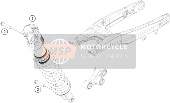 KTM 250 SX-F FACTORY EDITION USA 2016 Schokdemper voor een 2016 KTM 250 SX-F FACTORY EDITION USA