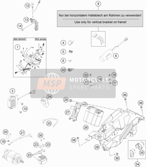 KTM 250 SX-F FACTORY EDITION USA 2016 Arnés de cableado para un 2016 KTM 250 SX-F FACTORY EDITION USA