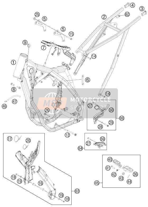 KTM 250 SX-F ROCZEN REPLICA Europe 2012 Frame for a 2012 KTM 250 SX-F ROCZEN REPLICA Europe