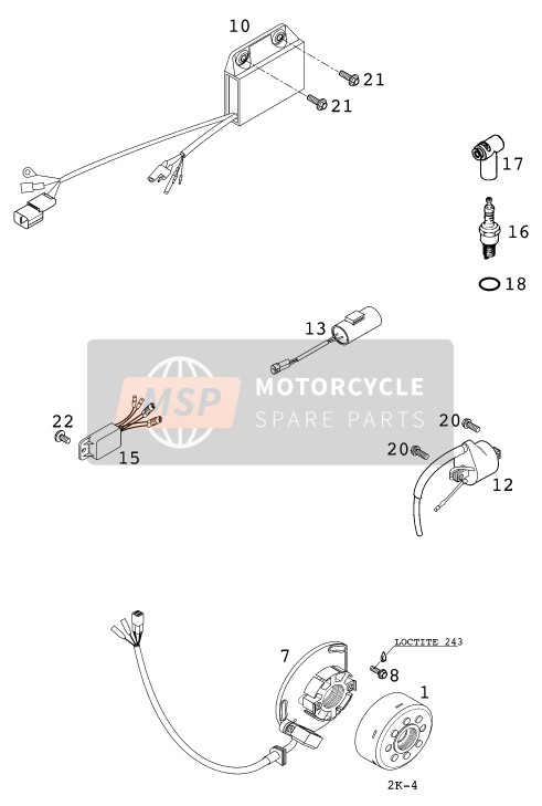 KTM 250 SX USA 2000 Système de mise à feu pour un 2000 KTM 250 SX USA