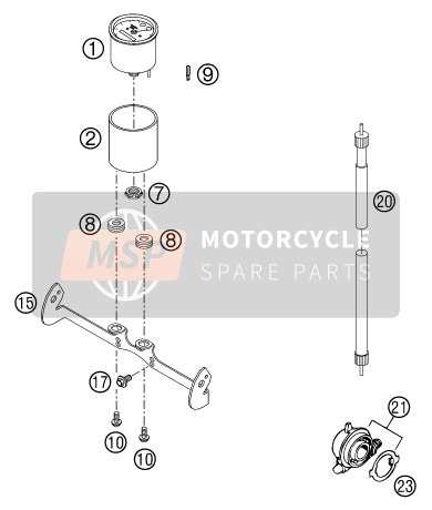 KTM 250 SX USA 2000 Instrumenten / Slotsysteem voor een 2000 KTM 250 SX USA