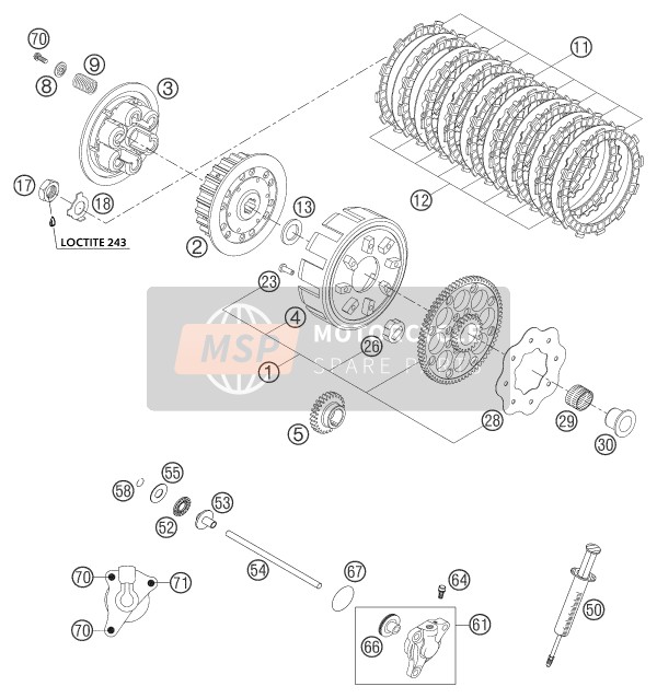 KTM 250 SX Europe 2003 Embrayage pour un 2003 KTM 250 SX Europe