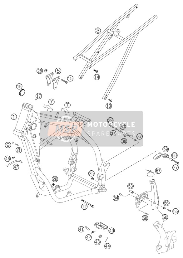 KTM 250 SX Europe 2003 Frame voor een 2003 KTM 250 SX Europe