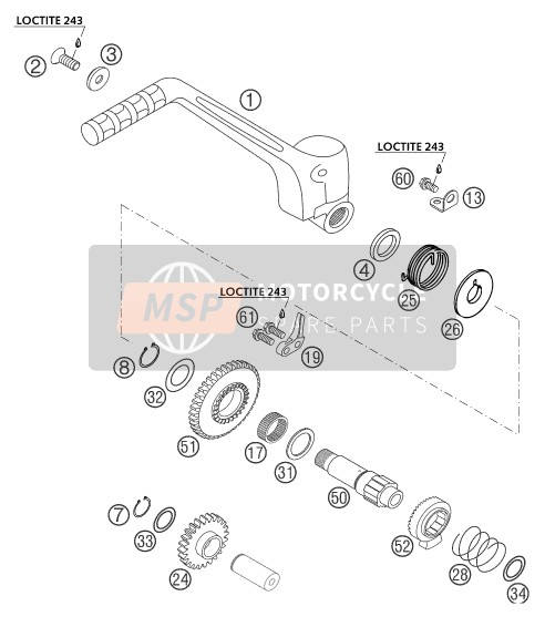 KTM 250 SX Europe 2003 Kick Starter for a 2003 KTM 250 SX Europe