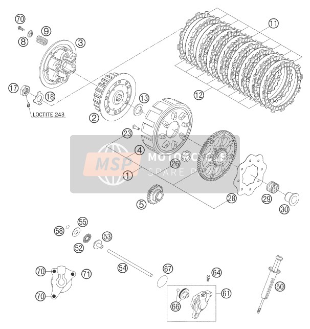 KTM 250 SX Europe 2005 Clutch for a 2005 KTM 250 SX Europe