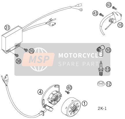 KTM 250 SX Europe 2005 Ignition System for a 2005 KTM 250 SX Europe