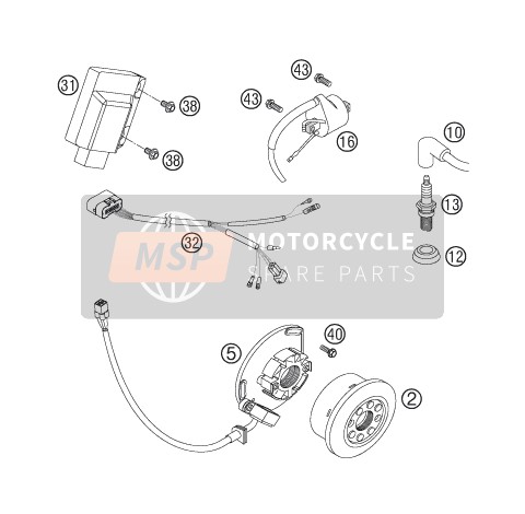 54839031800, Centralina 250 Sx/sxs 07, KTM, 0