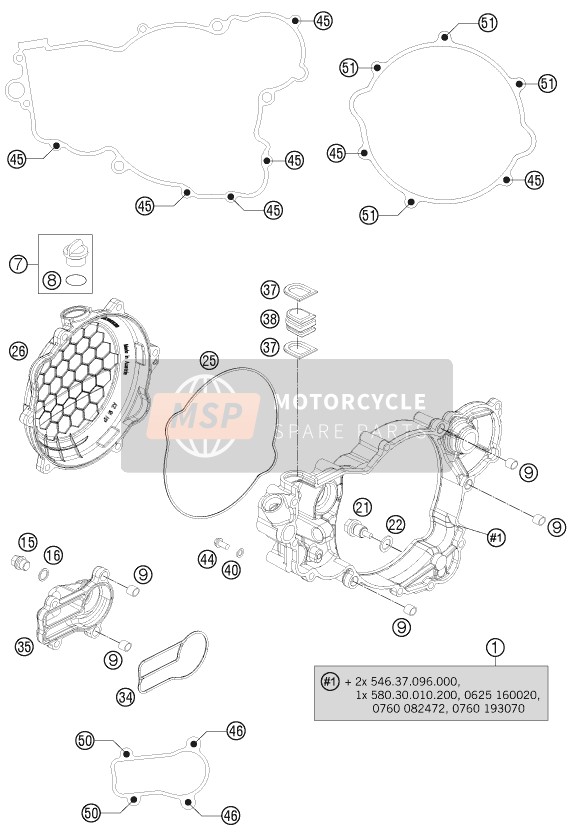 KTM 250 SX Europe 2014 Clutch Cover for a 2014 KTM 250 SX Europe