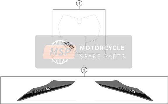KTM 250 SX USA 2014 Decal for a 2014 KTM 250 SX USA