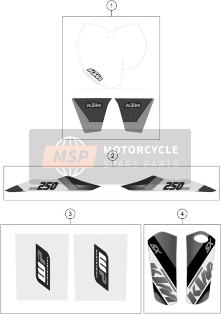 KTM 250 SX USA 2015 Calcomanía para un 2015 KTM 250 SX USA