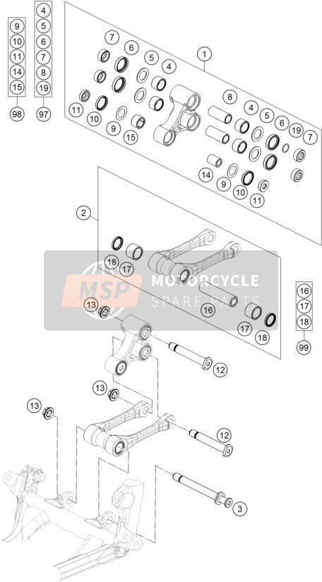 KTM 250 SX Europe 2015 Pro Lever Linking for a 2015 KTM 250 SX Europe