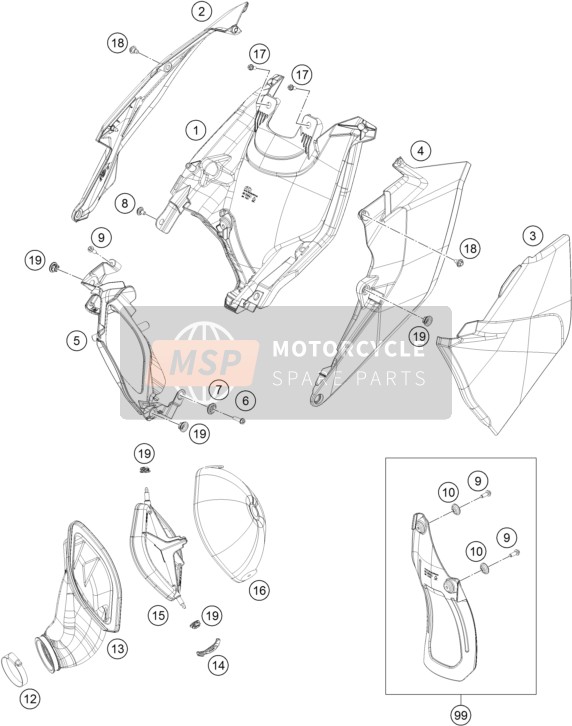 KTM 250 SX USA 2017 Filtro dell'aria per un 2017 KTM 250 SX USA