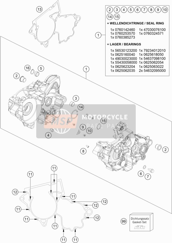 55430000044, Enginecase Cpl., KTM, 0